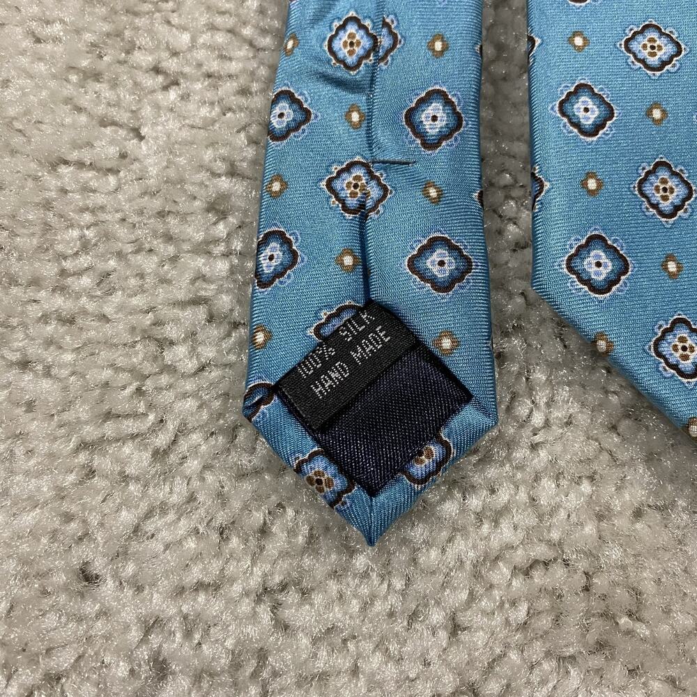 Y2K Vera Bradley for Baekgaard Tie Mens Blue Silk Handmade Geometric Menswear - Picture 2 of 5